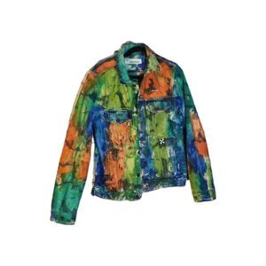 Off-White Painted Distressed Denim Jacket Size: Small